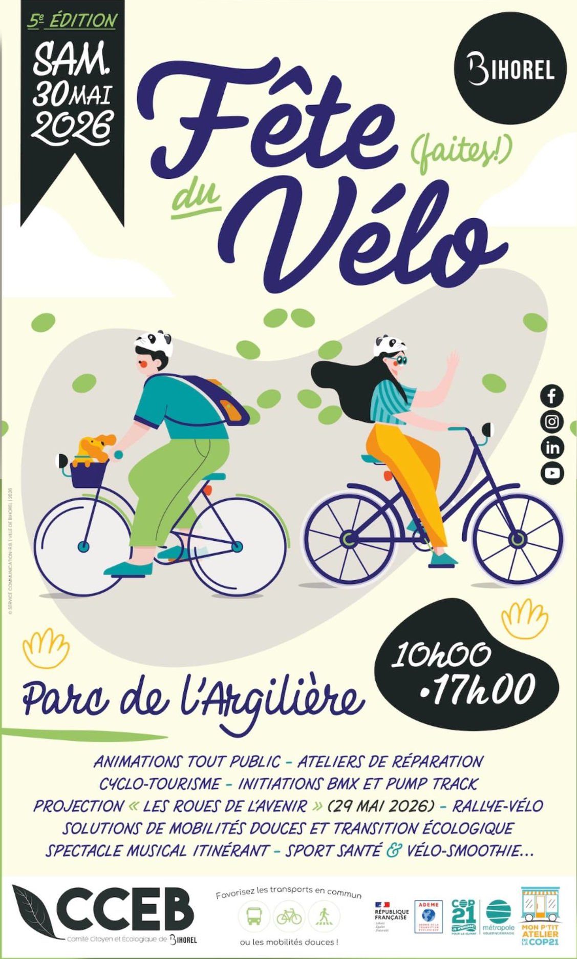 Affiche de la Fête du Vélo 2026 de Bihorel